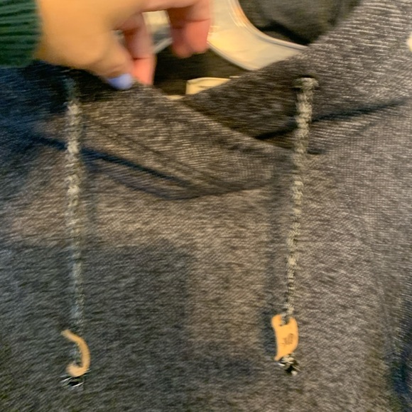 tentree Mens Dark Heather Charcoal Turtleneck Sweater Hoodie - Picture 5 of 8